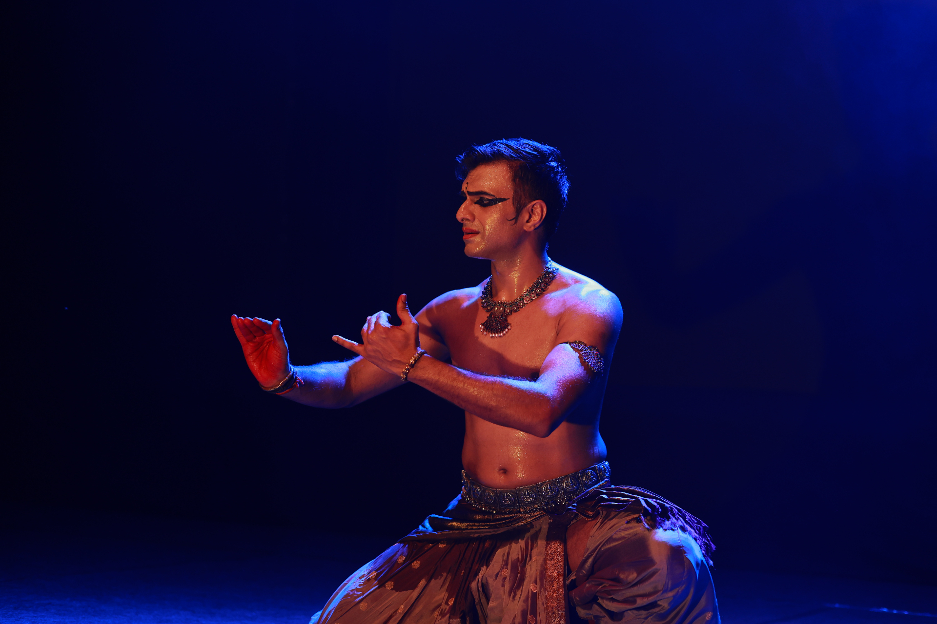 Mudra in blue light