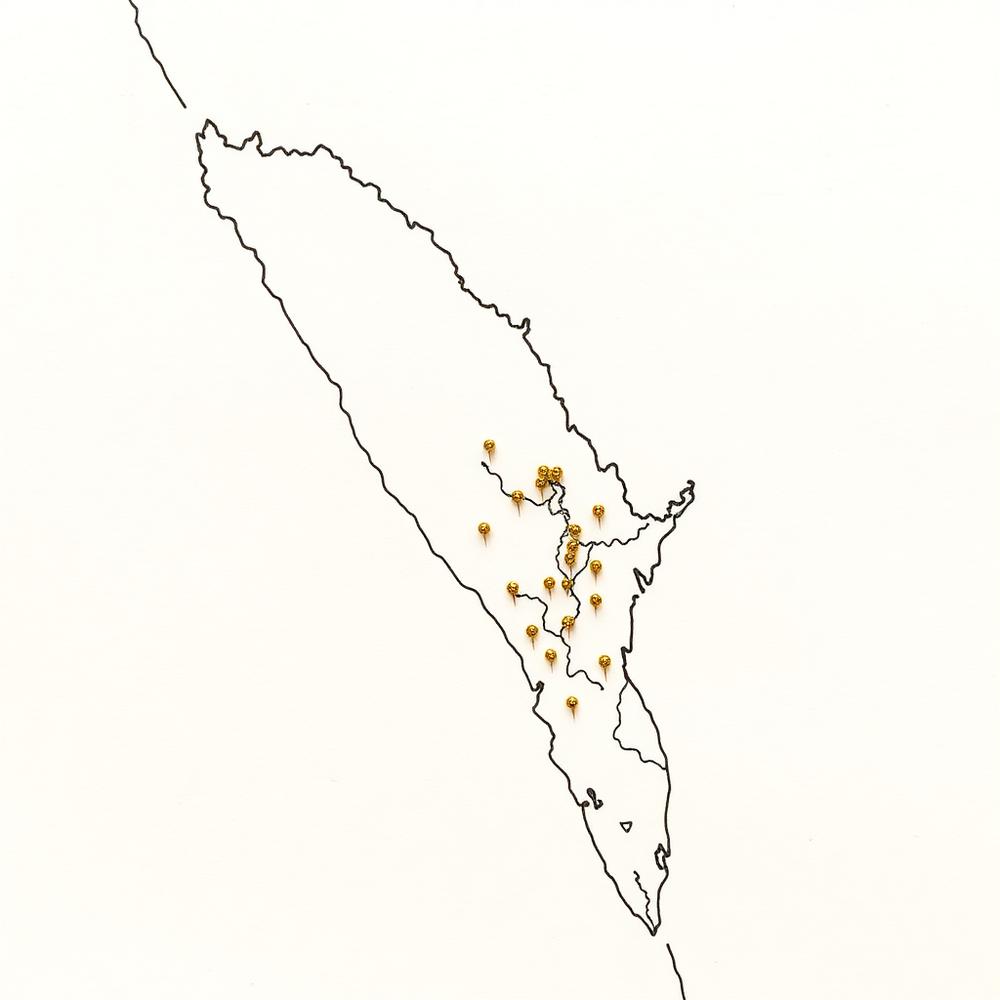 Map of the Kerala villages represented at PIVF